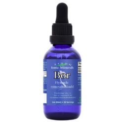 Flaske med Eidon Bor flytende mineraltilskudd 60 ml med pipette.