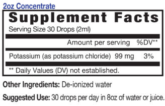 Eidon Ionic Minerals Kalium innhold