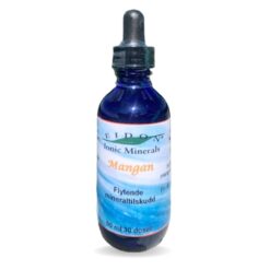 Flaske med Eidon Mangan tilskudd flytende 60 ml og pipette.