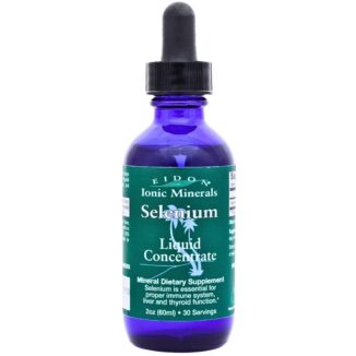 Flaske med Eidon Selen flytende mineraltilskudd (60 ml) og pipette