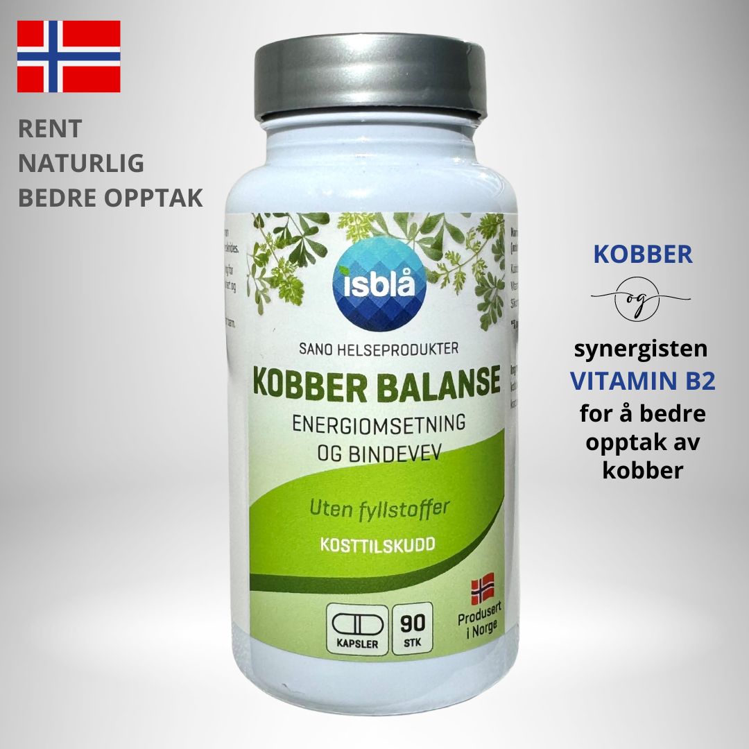 Kobber Balanse fra Sano Helseprodukter - Energiomsetning og Bindevev