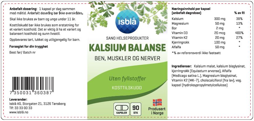 Kalsium Balanse - 90 veg. kapsler - Bilde 2