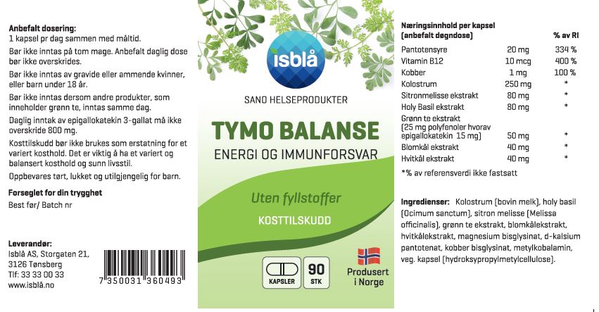 Tymo Balanse - 90 veg. kapsler - Bilde 2