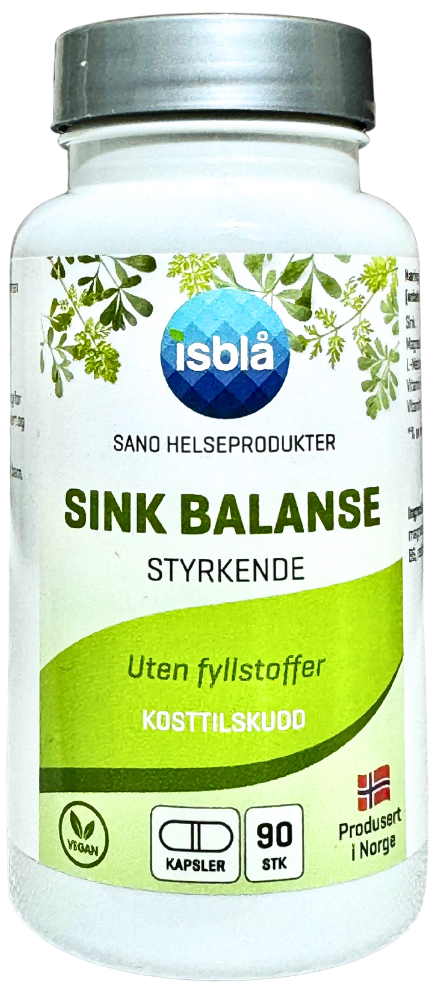 Sink Balanse 90 veg-kapsler — sinktilskudd i vegansk kapsel for hud, hår og immunforsvar