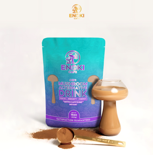 Forhåndsbestilling: Enoki Cafe Soppkaffe | Med koffein (turkis)