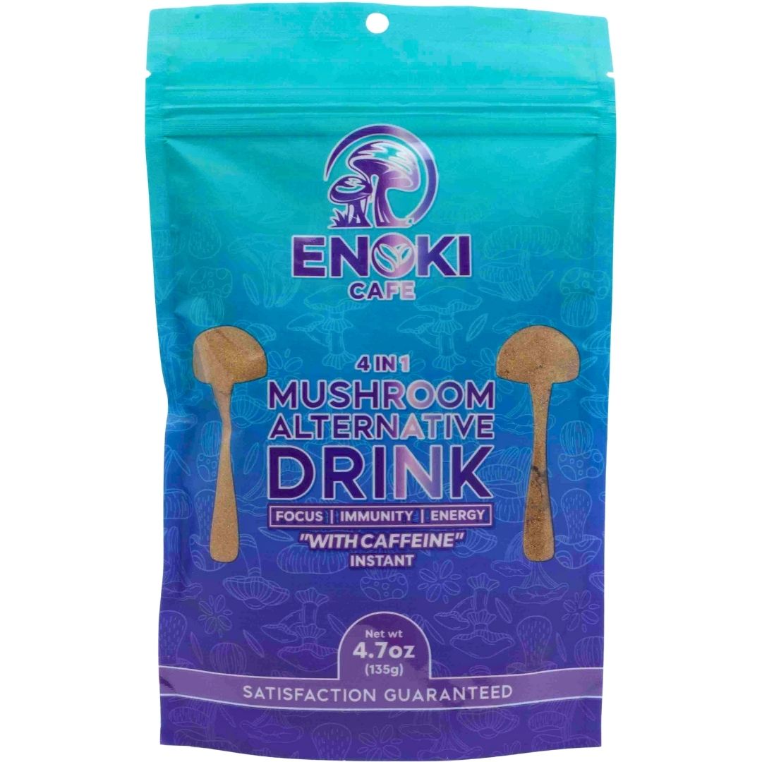 Boks med Enoki Café Turkis 4-i-1 soppkaffe med koffein (135 g)