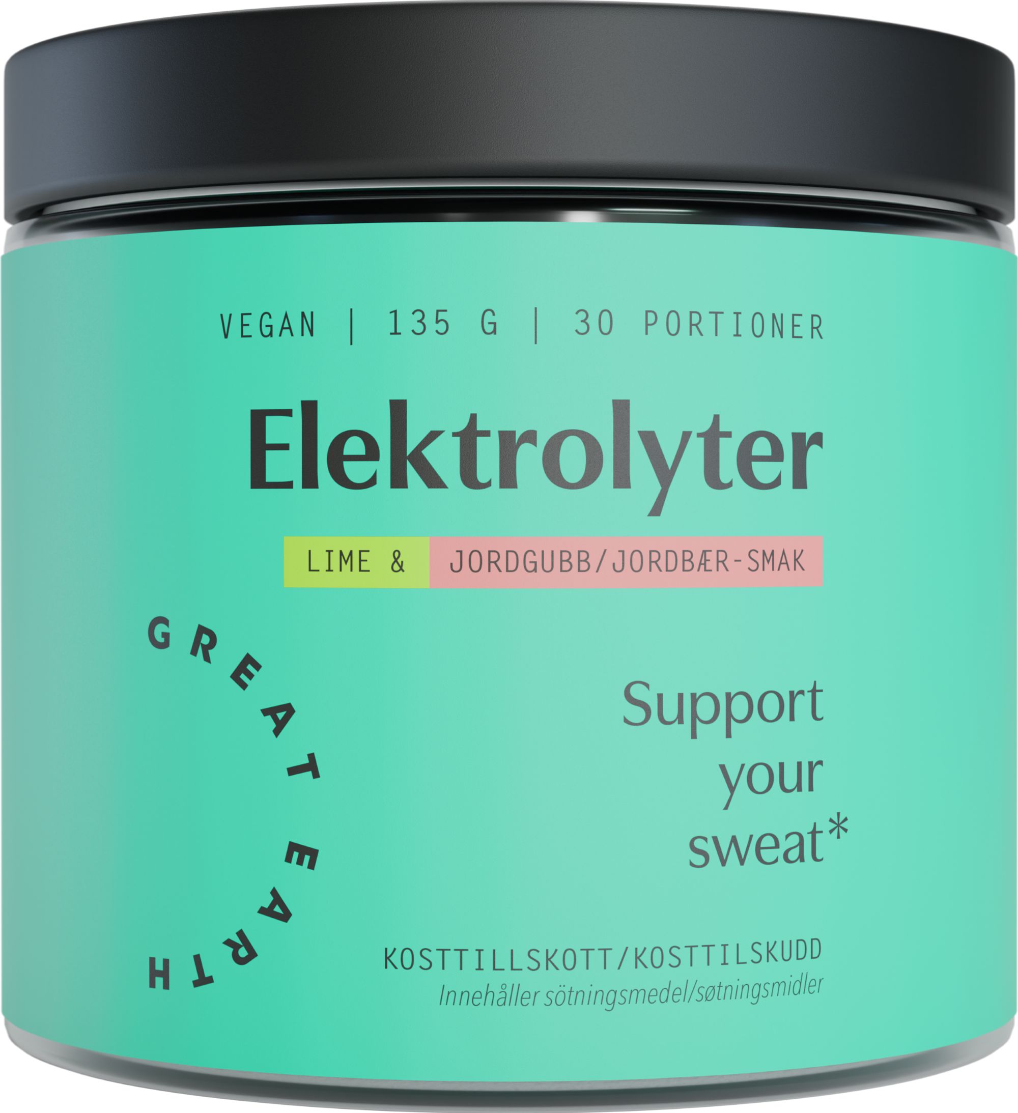 Elektrolytter jordbær og lime, 135 g, 30 porsjoner