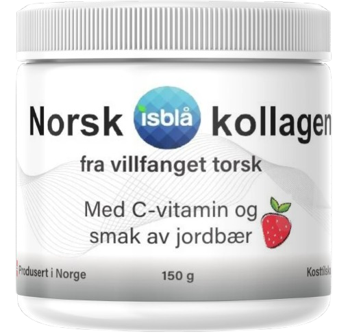 Norsk kollagen med C-vitamin og jordbær | Isblå